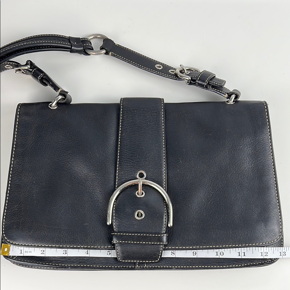 Coach Vintage Y2K Soho Flat Buckle Black Leather Shoulder Bag 9741 - Picture 15 of 16